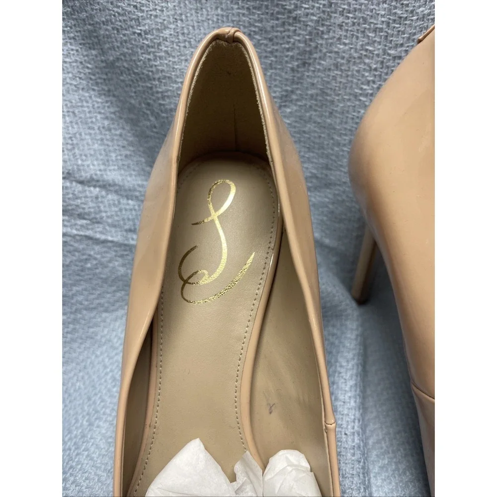 Sam Edelman Antonia Beige Blush Pointed Toe Slip On Slim Heel Fashion Pumps 8